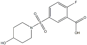 2-fluoro-5-[(4-hydroxypiperidine-1-)sulfonyl]benzoic acid Structure