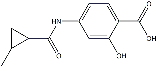 2-hydroxy-4-{[(2-methylcyclopropyl)carbonyl]amino}benzoic acid Structure