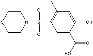 2-hydroxy-4-methyl-5-(thiomorpholine-4-sulfonyl)benzoic acid 구조식 이미지