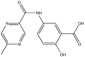 2-hydroxy-5-{[(5-methylpyrazin-2-yl)carbonyl]amino}benzoic acid 구조식 이미지