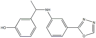 3-(1-{[3-(1,3,4-oxadiazol-2-yl)phenyl]amino}ethyl)phenol 구조식 이미지