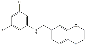 3,5-dichloro-N-(2,3-dihydro-1,4-benzodioxin-6-ylmethyl)aniline 구조식 이미지