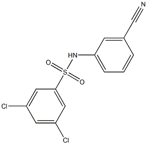 3,5-dichloro-N-(3-cyanophenyl)benzene-1-sulfonamide 구조식 이미지
