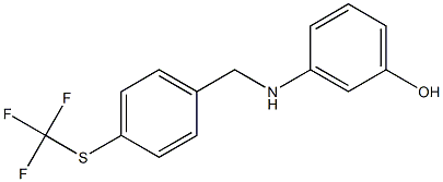 3-[({4-[(trifluoromethyl)sulfanyl]phenyl}methyl)amino]phenol Structure