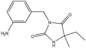 3-[(3-aminophenyl)methyl]-5-ethyl-5-methylimidazolidine-2,4-dione 구조식 이미지