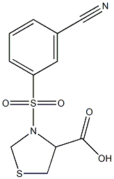 3-[(3-cyanobenzene)sulfonyl]-1,3-thiazolidine-4-carboxylic acid Structure