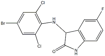 3-[(4-bromo-2,6-dichlorophenyl)amino]-5-fluoro-2,3-dihydro-1H-indol-2-one Structure