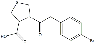 3-[(4-bromophenyl)acetyl]-1,3-thiazolidine-4-carboxylic acid Structure