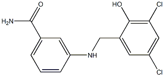 3-{[(3,5-dichloro-2-hydroxyphenyl)methyl]amino}benzamide Structure