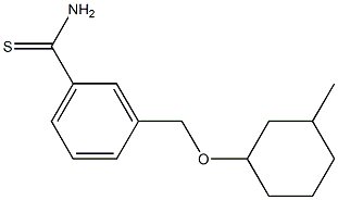 3-{[(3-methylcyclohexyl)oxy]methyl}benzene-1-carbothioamide 구조식 이미지