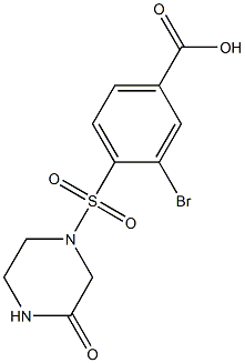 3-bromo-4-[(3-oxopiperazine-1-)sulfonyl]benzoic acid 구조식 이미지