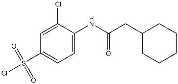 3-chloro-4-(2-cyclohexylacetamido)benzene-1-sulfonyl chloride Structure