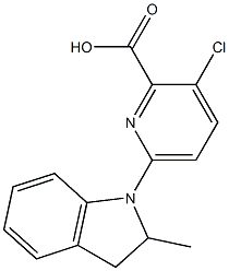 3-chloro-6-(2-methyl-2,3-dihydro-1H-indol-1-yl)pyridine-2-carboxylic acid 구조식 이미지