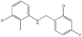 3-chloro-N-[(2-chloro-4-fluorophenyl)methyl]-2-methylaniline Structure