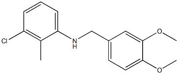 3-chloro-N-[(3,4-dimethoxyphenyl)methyl]-2-methylaniline Structure
