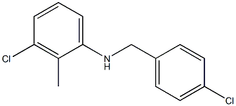 3-chloro-N-[(4-chlorophenyl)methyl]-2-methylaniline Structure