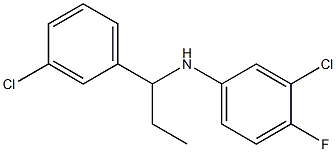 3-chloro-N-[1-(3-chlorophenyl)propyl]-4-fluoroaniline Structure