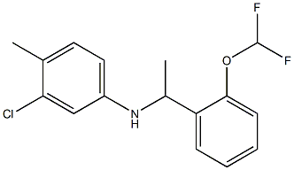 3-chloro-N-{1-[2-(difluoromethoxy)phenyl]ethyl}-4-methylaniline Structure