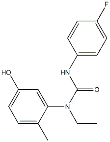 3-ethyl-1-(4-fluorophenyl)-3-(5-hydroxy-2-methylphenyl)urea 구조식 이미지