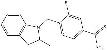 3-fluoro-4-[(2-methyl-2,3-dihydro-1H-indol-1-yl)methyl]benzene-1-carbothioamide 구조식 이미지