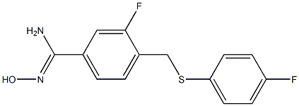 3-fluoro-4-{[(4-fluorophenyl)sulfanyl]methyl}-N'-hydroxybenzene-1-carboximidamide 구조식 이미지