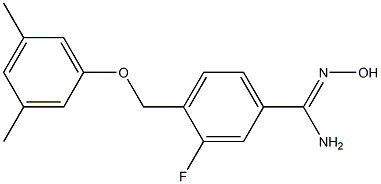 4-(3,5-dimethylphenoxymethyl)-3-fluoro-N'-hydroxybenzene-1-carboximidamide Structure