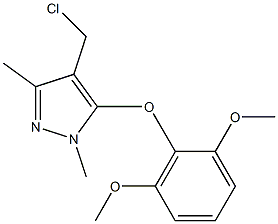 4-(chloromethyl)-5-(2,6-dimethoxyphenoxy)-1,3-dimethyl-1H-pyrazole 구조식 이미지