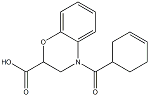 4-(cyclohex-3-en-1-ylcarbonyl)-3,4-dihydro-2H-1,4-benzoxazine-2-carboxylic acid Structure