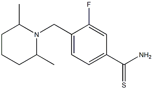 4-[(2,6-dimethylpiperidin-1-yl)methyl]-3-fluorobenzene-1-carbothioamide 구조식 이미지