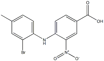 4-[(2-bromo-4-methylphenyl)amino]-3-nitrobenzoic acid 구조식 이미지