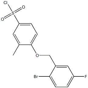 4-[(2-bromo-5-fluorophenyl)methoxy]-3-methylbenzene-1-sulfonyl chloride 구조식 이미지