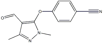 4-[(4-formyl-1,3-dimethyl-1H-pyrazol-5-yl)oxy]benzonitrile 구조식 이미지