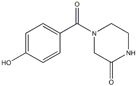 4-[(4-hydroxyphenyl)carbonyl]piperazin-2-one Structure