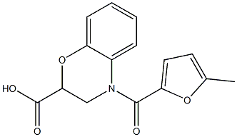 4-[(5-methylfuran-2-yl)carbonyl]-3,4-dihydro-2H-1,4-benzoxazine-2-carboxylic acid 구조식 이미지