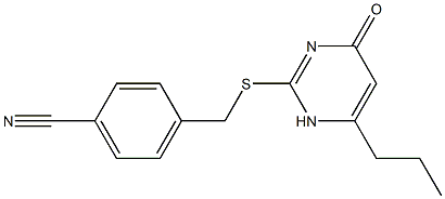 4-{[(4-oxo-6-propyl-1,4-dihydropyrimidin-2-yl)sulfanyl]methyl}benzonitrile 구조식 이미지