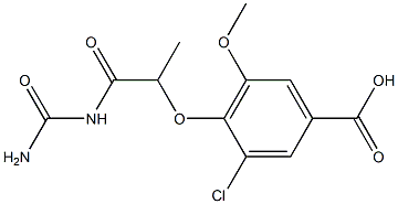 4-{[1-(carbamoylamino)-1-oxopropan-2-yl]oxy}-3-chloro-5-methoxybenzoic acid Structure