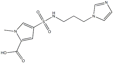 4-{[3-(1H-imidazol-1-yl)propyl]sulfamoyl}-1-methyl-1H-pyrrole-2-carboxylic acid 구조식 이미지