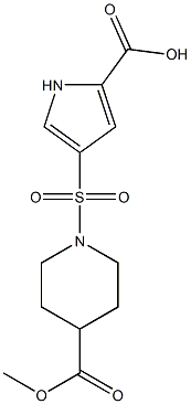 4-{[4-(methoxycarbonyl)piperidine-1-]sulfonyl}-1H-pyrrole-2-carboxylic acid 구조식 이미지