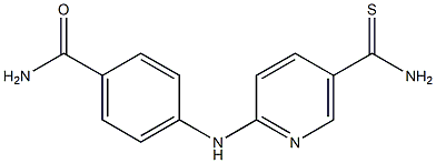 4-{[5-(aminocarbonothioyl)pyridin-2-yl]amino}benzamide 구조식 이미지