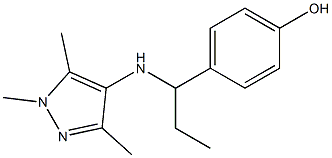 4-{1-[(1,3,5-trimethyl-1H-pyrazol-4-yl)amino]propyl}phenol Structure