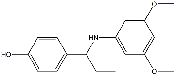 4-{1-[(3,5-dimethoxyphenyl)amino]propyl}phenol Structure