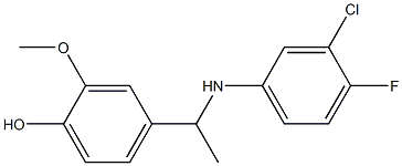 4-{1-[(3-chloro-4-fluorophenyl)amino]ethyl}-2-methoxyphenol Structure