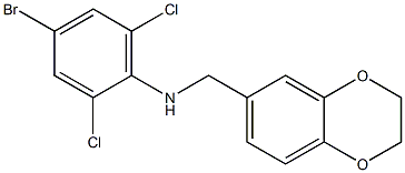 4-bromo-2,6-dichloro-N-(2,3-dihydro-1,4-benzodioxin-6-ylmethyl)aniline Structure