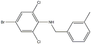 4-bromo-2,6-dichloro-N-[(3-methylphenyl)methyl]aniline Structure