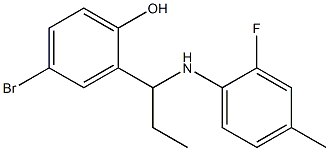 4-bromo-2-{1-[(2-fluoro-4-methylphenyl)amino]propyl}phenol 구조식 이미지