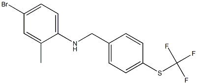 4-bromo-2-methyl-N-({4-[(trifluoromethyl)sulfanyl]phenyl}methyl)aniline Structure