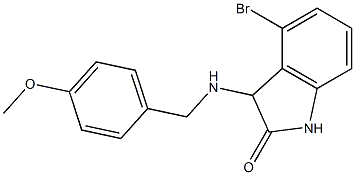 4-bromo-3-{[(4-methoxyphenyl)methyl]amino}-2,3-dihydro-1H-indol-2-one 구조식 이미지