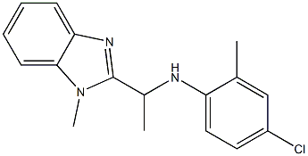 4-chloro-2-methyl-N-[1-(1-methyl-1H-1,3-benzodiazol-2-yl)ethyl]aniline Structure