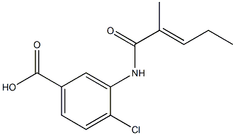 4-chloro-3-{[(2E)-2-methylpent-2-enoyl]amino}benzoic acid 구조식 이미지