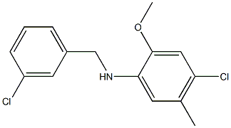 4-chloro-N-[(3-chlorophenyl)methyl]-2-methoxy-5-methylaniline Structure